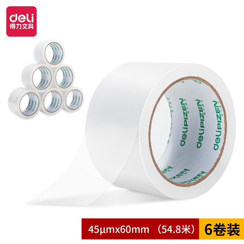 尊龙凯时品正30931封箱胶带60mm*60y*45um(6卷/筒)(普透)