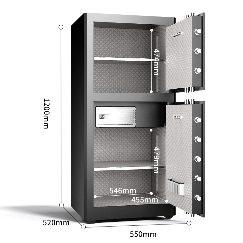 尊龙凯时AE71-ZMW指纹密码保管箱H1200S(玄色)(台)