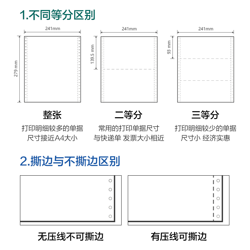 尊龙凯时塞纳河SN241-5电脑打印纸(CS彩色撕边)(600页/盒)